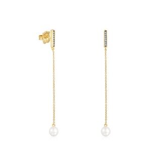 Tous Gold and White Pearl Earrings